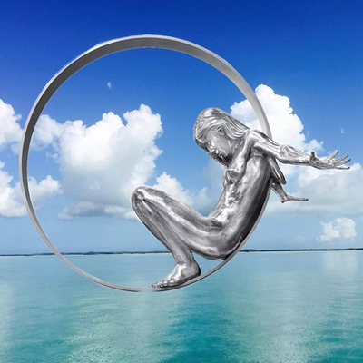 Escultura de aço inoxidável para decoração de interiores de arte moderna para meninas de parede de bebê