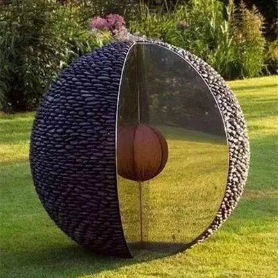 Escultura abstrata de aço inoxidável moderna da porca do metal da decoração do jardim