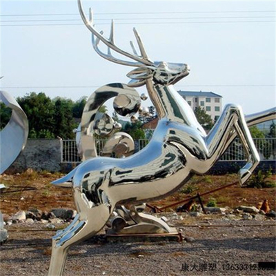 Estátua de aço inoxidável dos cervos do metal da escultura dos cervos da decoração moderna do jardim