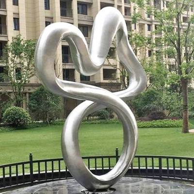 Arte finala moderna original da grande escultura abstrata de aço inoxidável exterior da onda