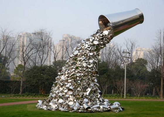 Decorativo exterior da escultura de Art Plaza Abstract Water Breaker do metal grande