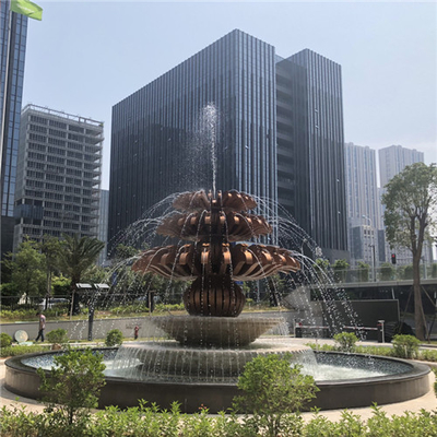 Das esculturas exteriores do jardim da fonte de água moderno de aço inoxidável personalizado