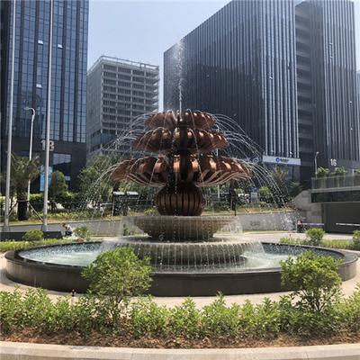 Das esculturas exteriores do jardim da fonte de água moderno de aço inoxidável personalizado