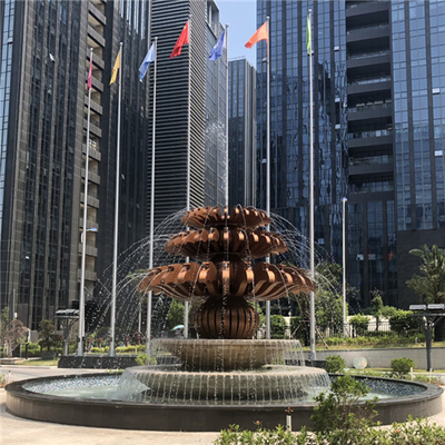 Das esculturas exteriores do jardim da fonte de água moderno de aço inoxidável personalizado