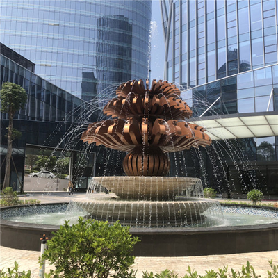 Das esculturas exteriores do jardim da fonte de água moderno de aço inoxidável personalizado