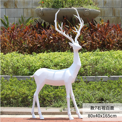 Vida geométrica feita sob encomenda da fibra de vidro - esculturas animais do jardim da estátua dos cervos do tamanho