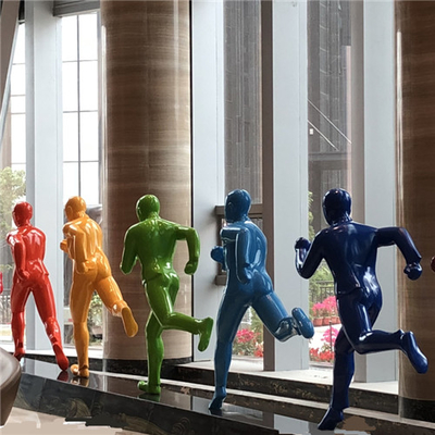 Colorido exterior de corrida das estátuas da fibra de vidro do homem personalizado para a entrada