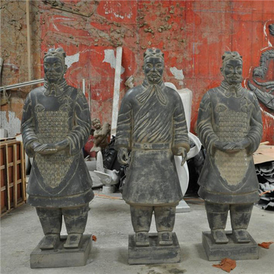 Vida exterior da fibra de vidro das esculturas do jardim dos guerreiros da terracota - tamanho pintado