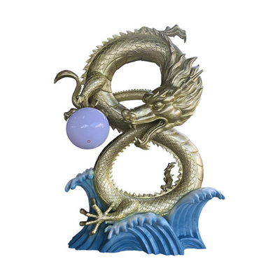 Estátuas feitas sob encomenda Lucky Chinese Dragon Sculptures da fibra de vidro da decoração interna