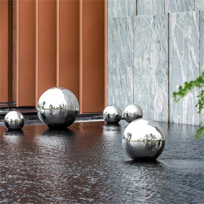 Escultura de aço inoxidável de prata da bola da cavidade decorativa para fontes