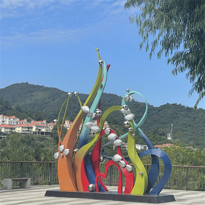 Escultura animal de aço inoxidável lustrada do grande jardim exterior da escultura dos peixes