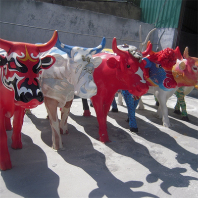 Jardim exterior da estátua de Bull da vaca do metal esculturas animais do gado do grande