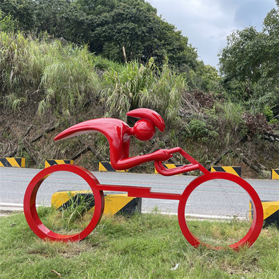Das esculturas exteriores do jardim da raça de ciclismo feito a mão multicolorido para o parque temático