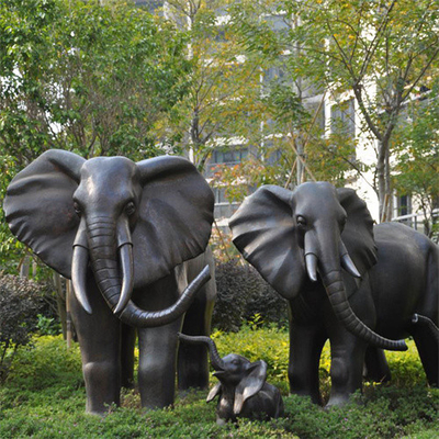 Estátuas de bronze exteriores do jardim do grande elefante que moldam para o parque do jardim zoológico