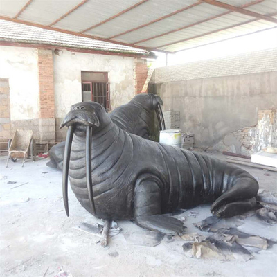 Vida - esculturas animais de bronze do jardim da morsa do mar do tamanho exteriores para a decoração