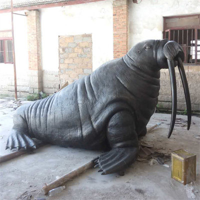 Vida - esculturas animais de bronze do jardim da morsa do mar do tamanho exteriores para a decoração