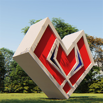 Estátua personalizada exterior do jardim do amor das estátuas de aço inoxidável decorativas do jardim