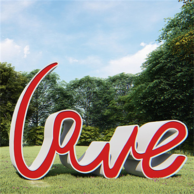 Estátua personalizada exterior do jardim do amor das estátuas de aço inoxidável decorativas do jardim