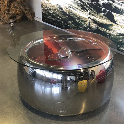 Motor que modela a tabela de aço de Art Mirror Surface Round Stainless da mobília da escultura