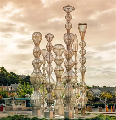 Exterior de aço inoxidável abstrato Columnar das esculturas 316L do metal da coluna para o jardim