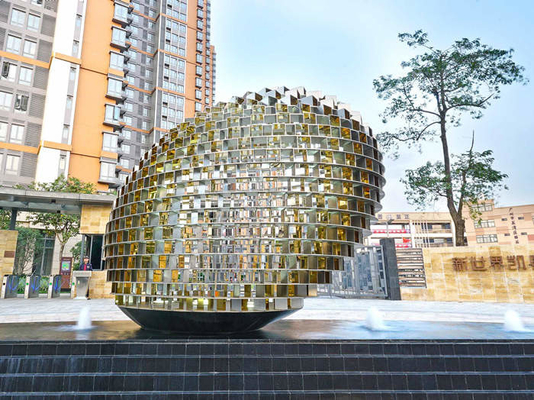 Grandes esculturas de aço inoxidável exteriores do ovo personalizadas para a entrada do distrito