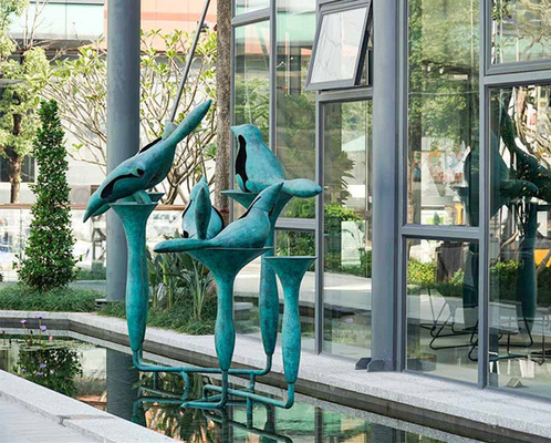 As estátuas exteriores de bronze do pássaro do jardim de Art Copper Peace Dove Sculpture personalizaram