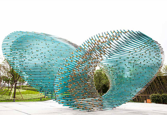 Moderno de Ring Stainless Steel Sculptures Abstract do metal personalizado para o jardim