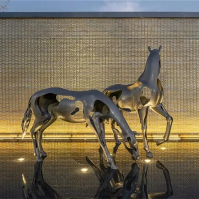 Esculturas animais do cavalo de aço exterior de Art Statue Polish Garden Stainless