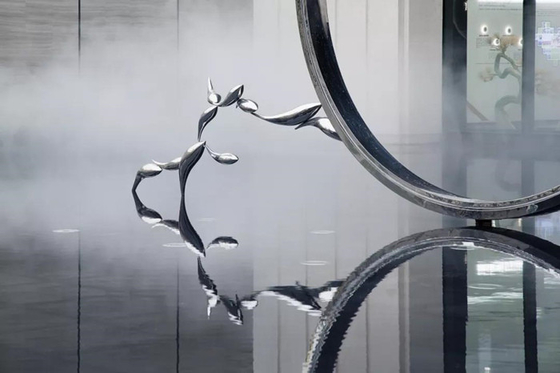 O metal moderno público Art Sculptures Stainless Steel Decorative dos peixes personalizou