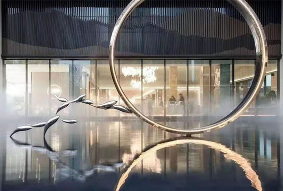 O metal moderno público Art Sculptures Stainless Steel Decorative dos peixes personalizou
