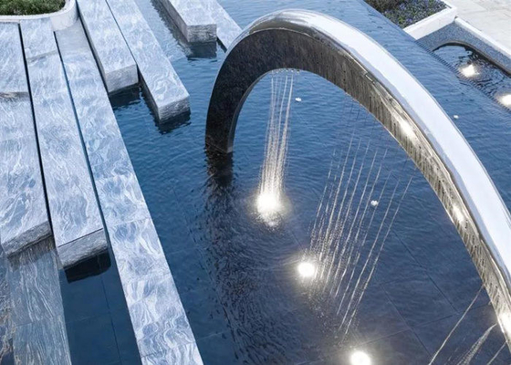 Esculturas de aço inoxidável do espaço público do semicírculo decorativas para a fonte