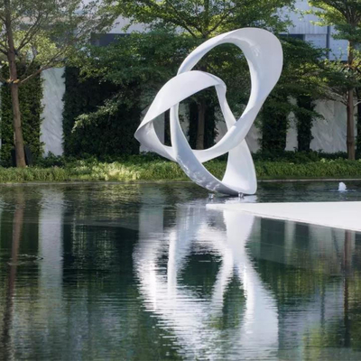 Art Garden Statues Metal moderno público FRP lustrou a escultura de aço inoxidável
