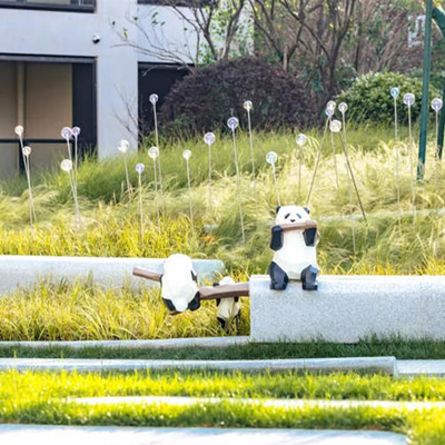 Metal moderno de Panda Garden Ornament Outdoor Statue para o tamborete de assento
