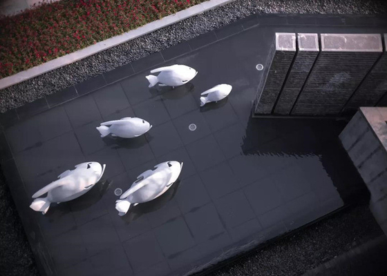 Jardim de aço inoxidável da escultura dos peixes do metal das esculturas da decoração da casa de 60cm