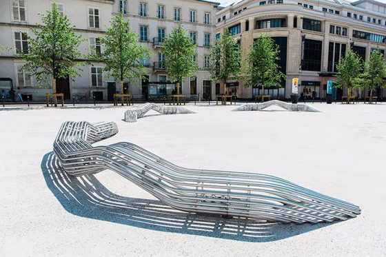 A cadeira pública de Art Polished Outdoor Stainless Steel da mobília da escultura personalizou