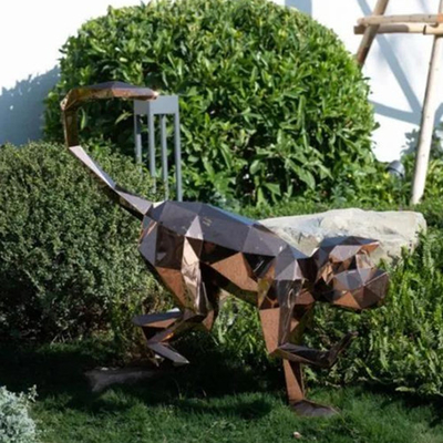 Escultura animal do macaco do bronze da geometria do metal das esculturas do jardim do gramado