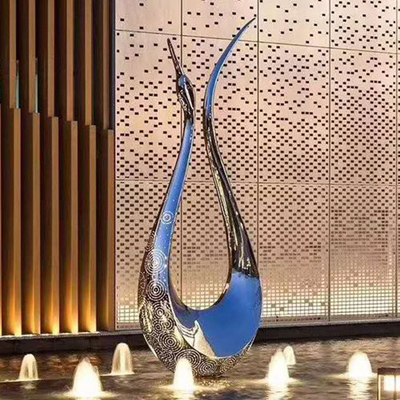Fonte decorativa da escultura do metal do espelho do sumário da associação da entrada do hotel