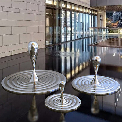 Gota abstrata moderna da água da fonte dos SS 316L das esculturas da decoração da casa