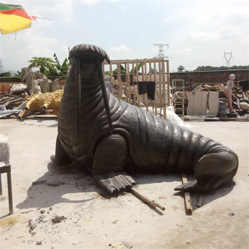 Vida - esculturas animais de bronze do jardim da morsa do mar do tamanho exteriores para a decoração