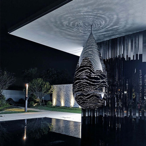 A água deixa cair o tamanho moderno de Art Abstract Metal Sculptures Customized para a casa de campo