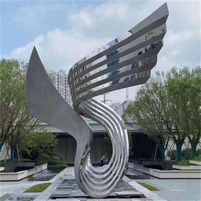 Escultura contemporânea lustrada do jardim de aço inoxidável para a decoração da cidade