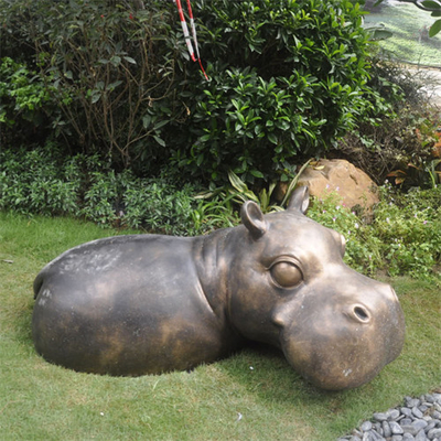Bronze de cobre molde moderno animal de bronze das esculturas do jardim do hipopótamo do grande