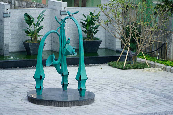 Feito a mão decorativo da escultura do jardim do metal de bronze da música orquestral personalizado