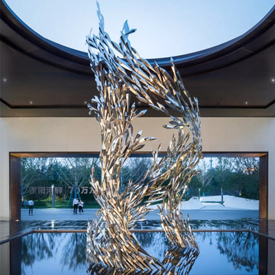Art Abstract Metal Sculptures Polished contemporâneo SS 316L personalizou
